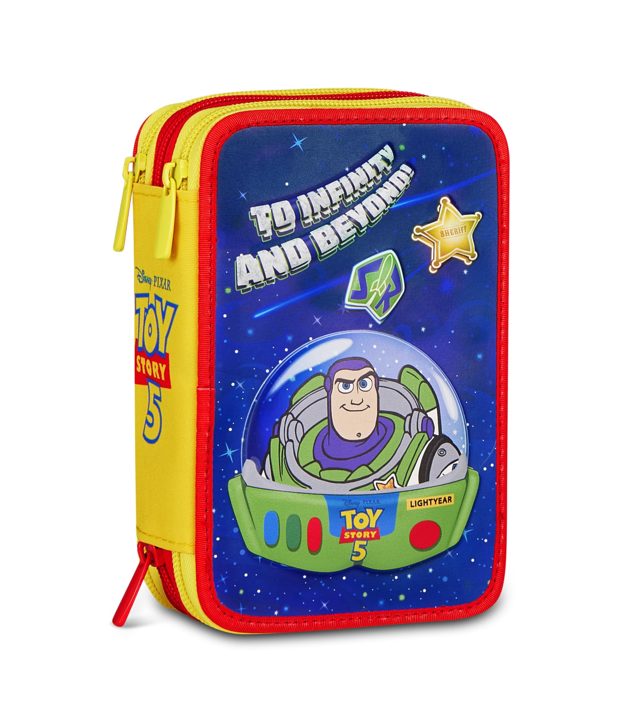 Seven Astuccio Toy Story 3 Zip, Triplo Scomparto, Completo di Matite, Pennarelli, Colori, Accessori Zaino, Elementari, Medie, Superiori, Blue Deep, Bambine e Ragazze, rosa