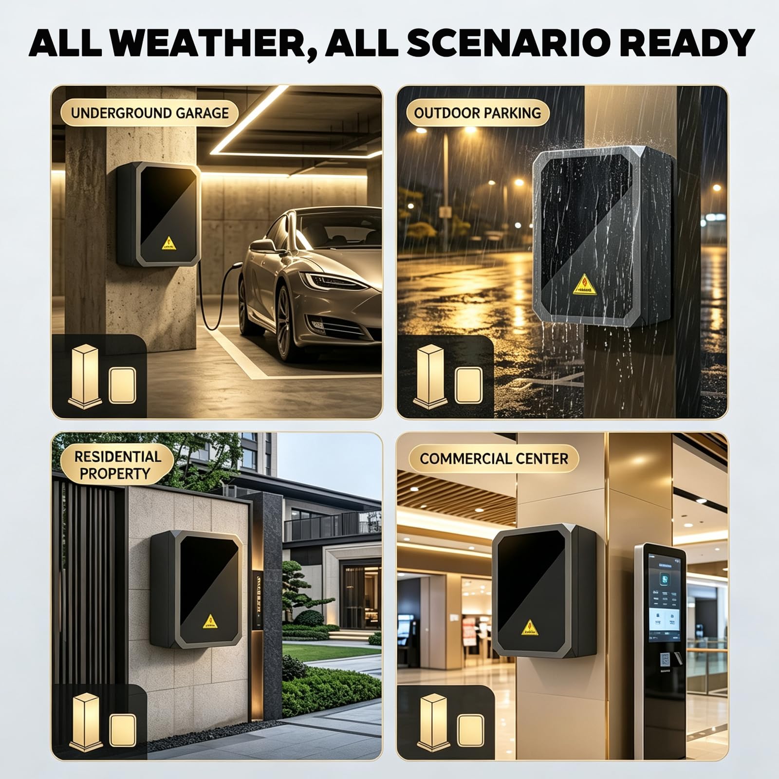 Scatola di Protezione per Wallbox, Tettoia Protettiva per Wallboxs, Resistente agli Agenti Atmosferici, Supporto Cavo a Muro per Stazioni di Ricarica Comuni Black,50x70x25cm