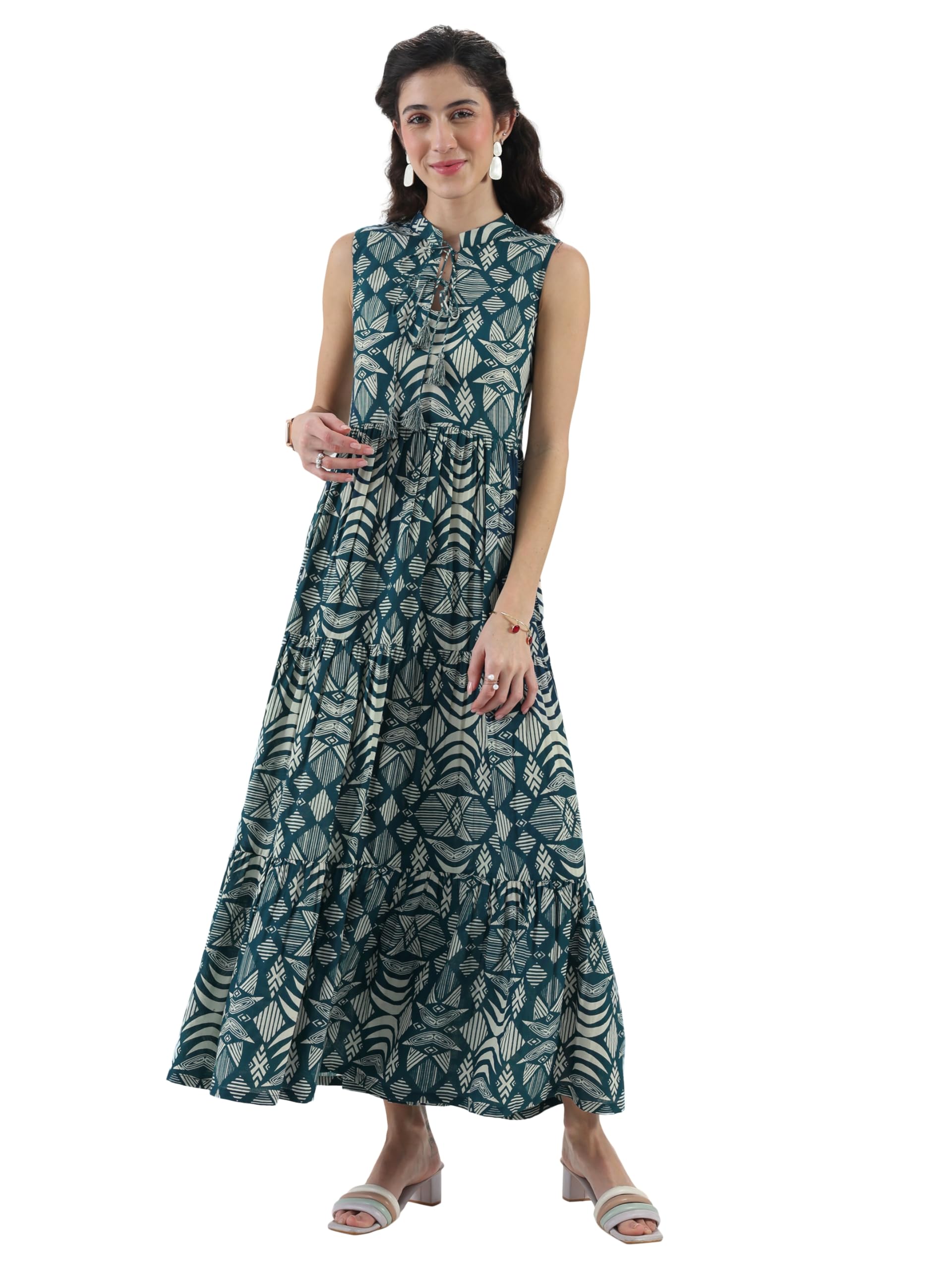 Printed Cotton Fit and Flare Dresses | Casual Dress-image-44