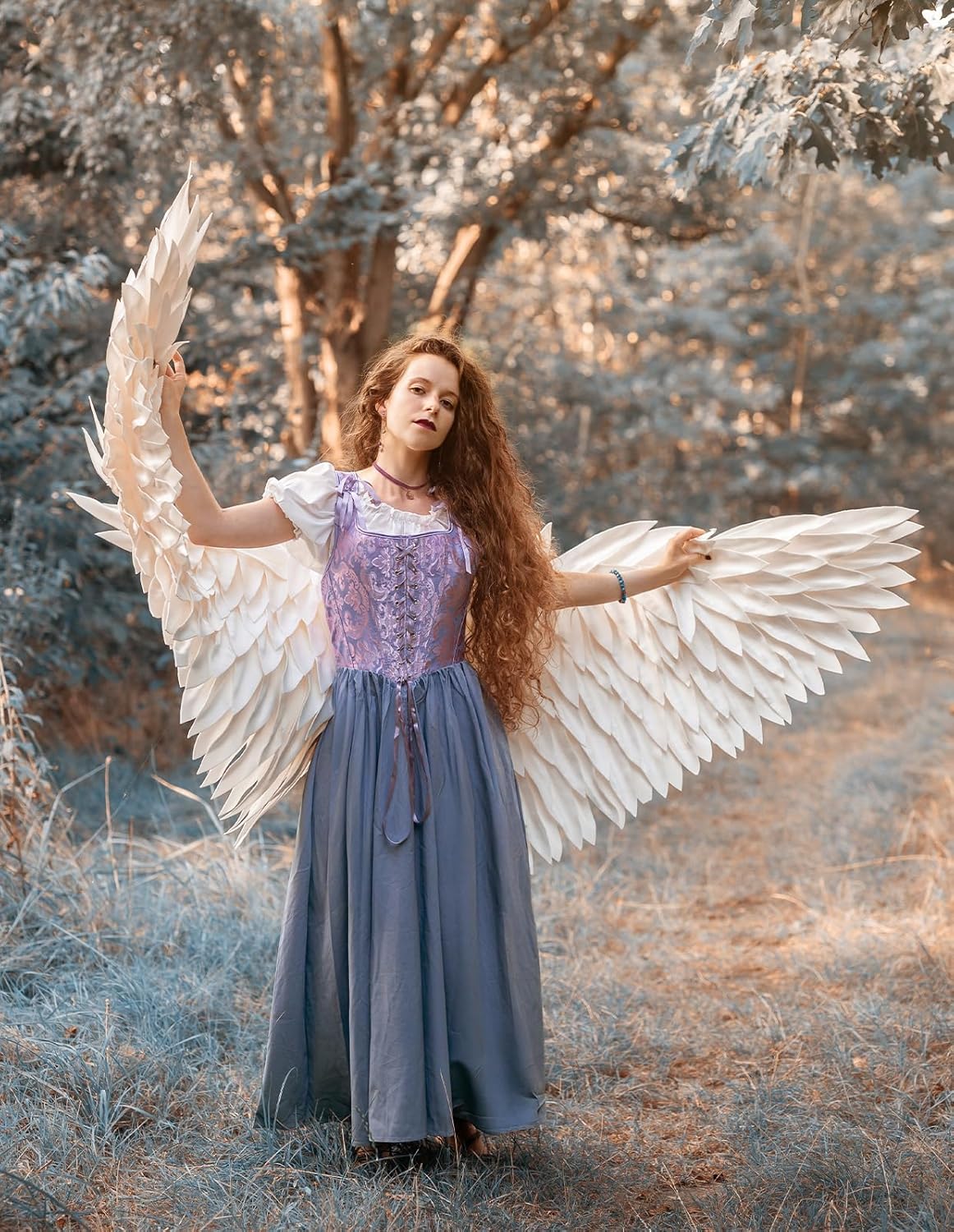 Scarlet Darkness Renaissance Costume Women Medieval Corset Dress Puff Sleeve Fairy Dress - Image 4