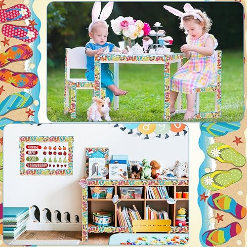 Vista 187 de Panelee Borde inspirador de confeti de 68.9 pies, borde de tablón de anuncios, mariposas, flores, abeja, espacio, inspirador, linda decoración