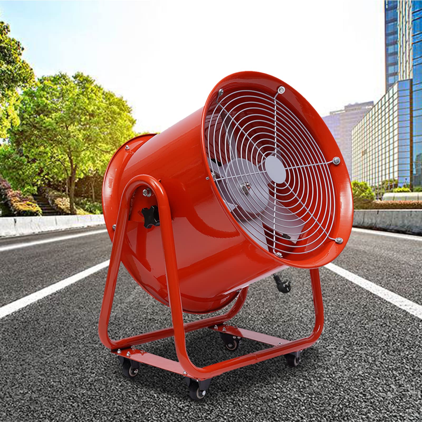 Baulüfter Baugebläse Axialgebläse 1100W 2800U/min Ø400mm Tragbare Industrieventilator Bauventilator Axialventilator Trommellüfter Ventilator Lüfter, Lüftkuhler für Fabriken, Keller, Werften