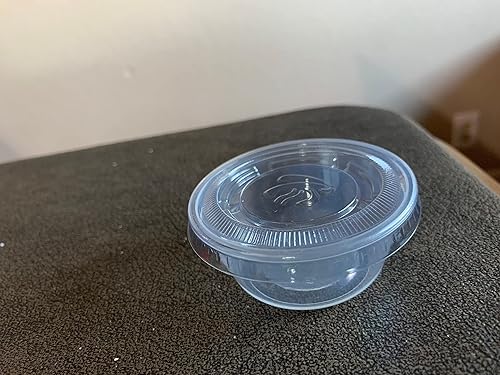 Miniatura 5 de Starz Cupcakes 2 oz  100 juegos de vasos de plástico desechables con tapas para chupitos de gelatina, condimentos yo tazas de soufflé