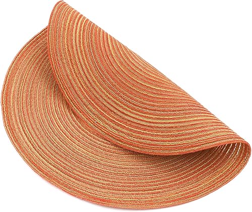 Miniatura 3 de SHACOS Juego de 6 manteles individuales redondos trenzados, lavables, de 15 pulgadas, para mesa de comedor, boda y fiesta (mezcla de colores