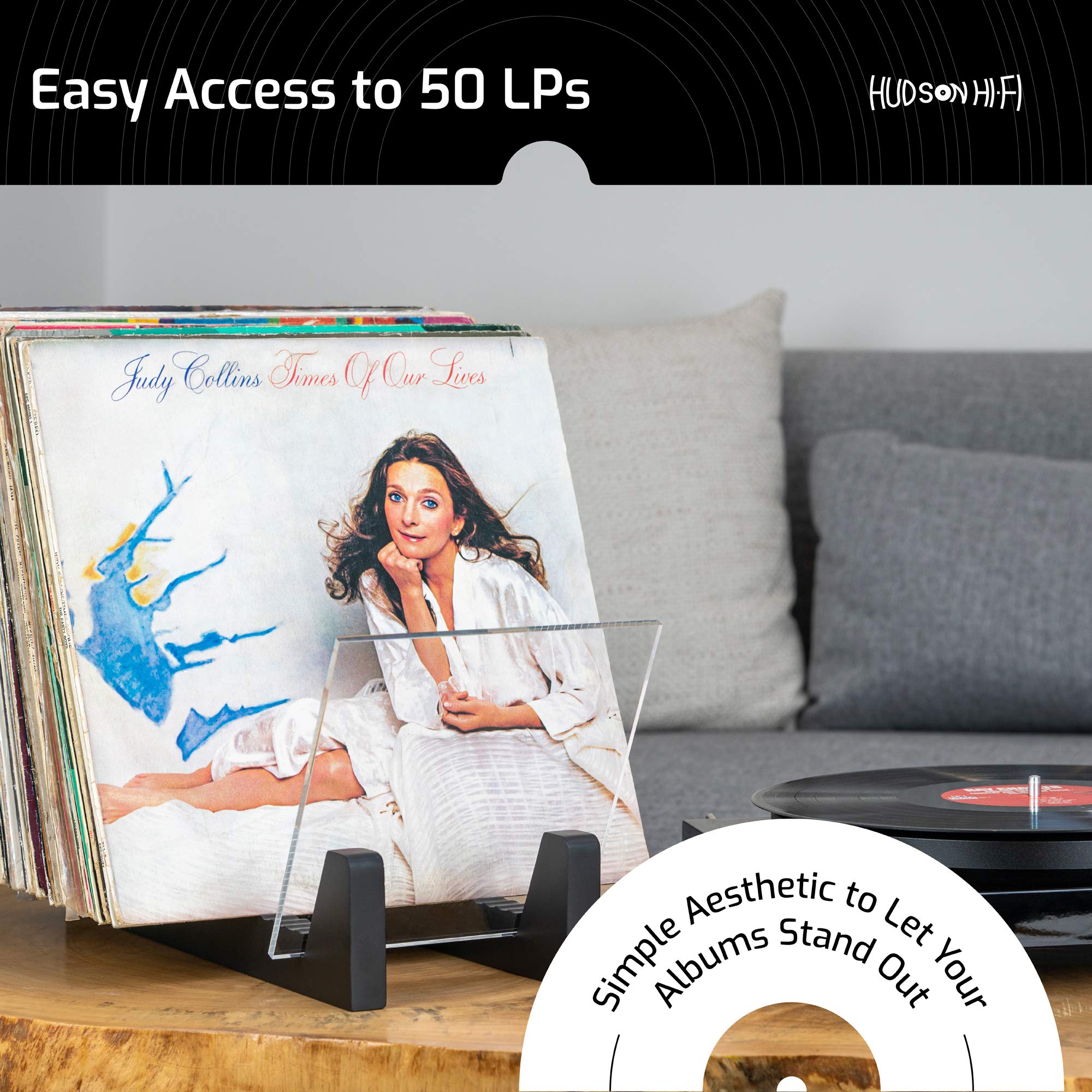 Hudson HiFi Vinyl Record Storage Holder Vinyl Storage Rack 50 Album