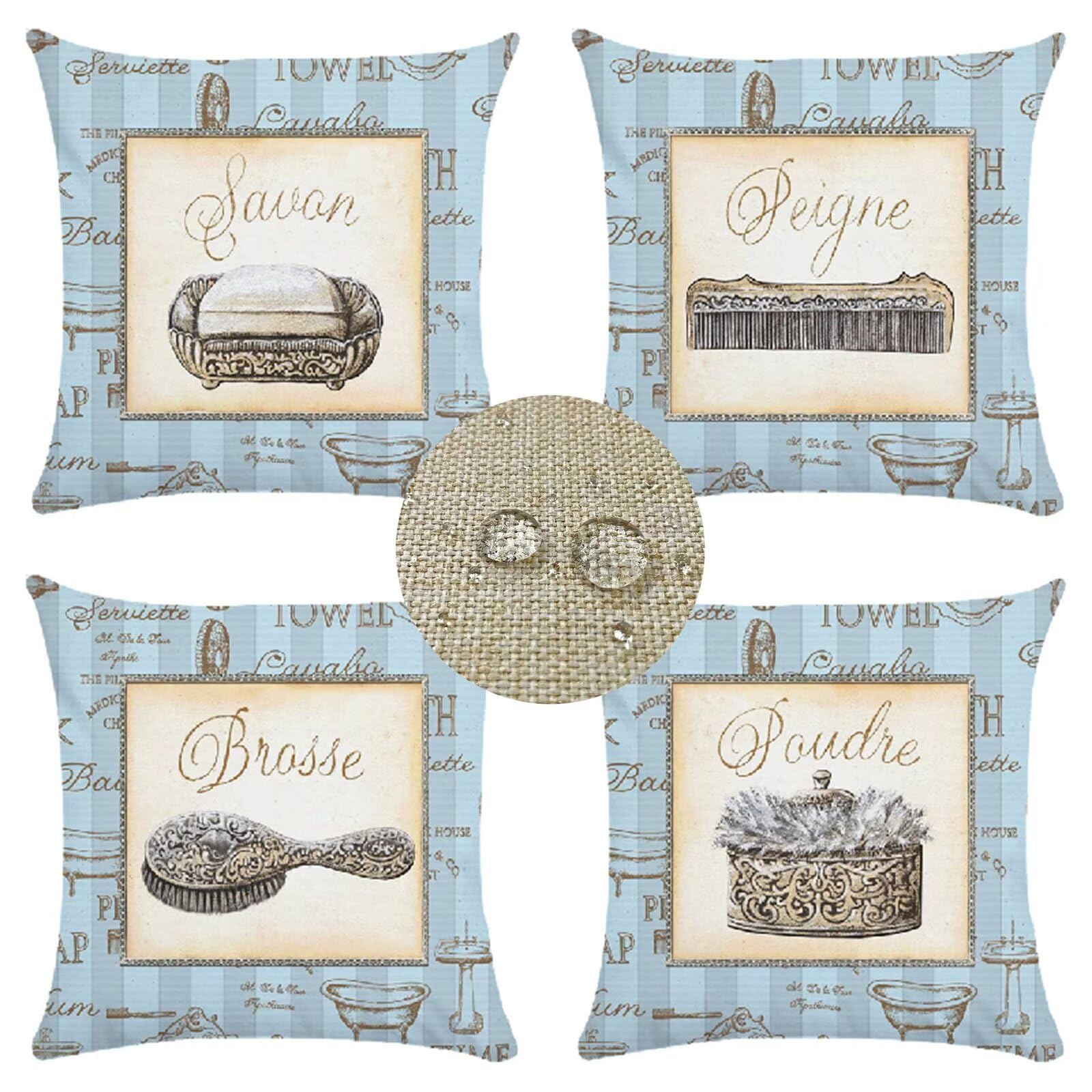Housse de coussin imperméable 30x30 pour coussin canapé carré extérieur