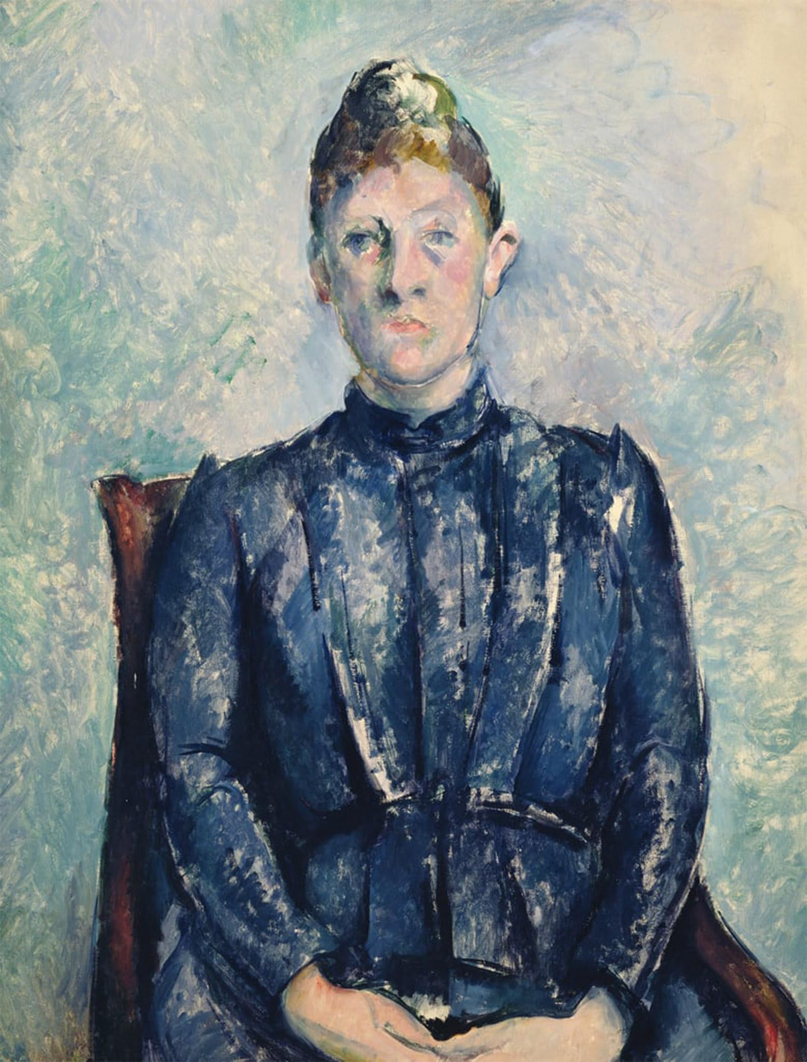 SERENDIPITP Abstract Painting Mural Print Picture Wall Decor Painting Portrait of Madame Cezanne by Paul Cézanne Vintage Wall Artwork for Home Decor 60x90cm
