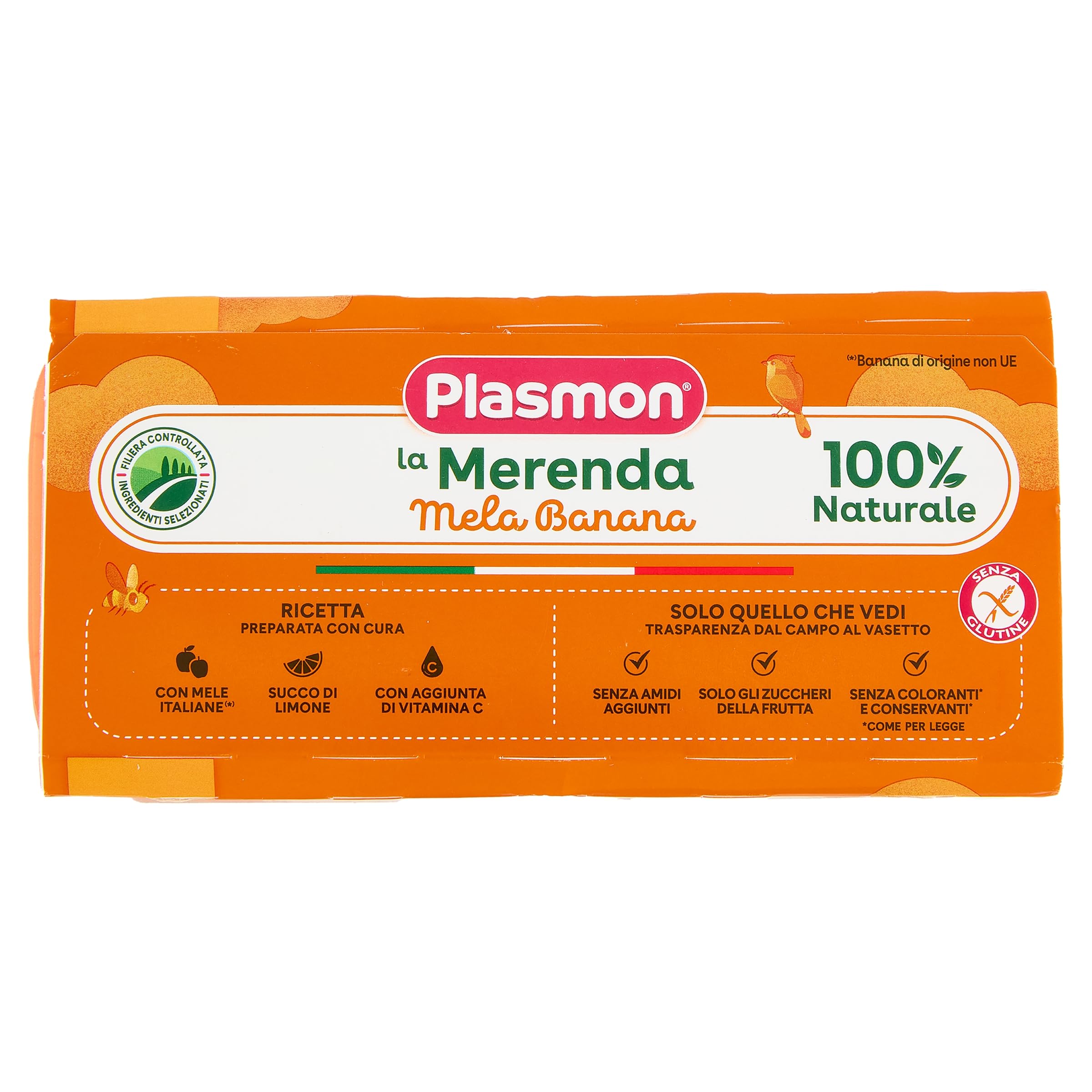 Plasmon Omogeneizzato La Frutta dei Bambini Mela e Banana - 24 Vaschette da 100gr