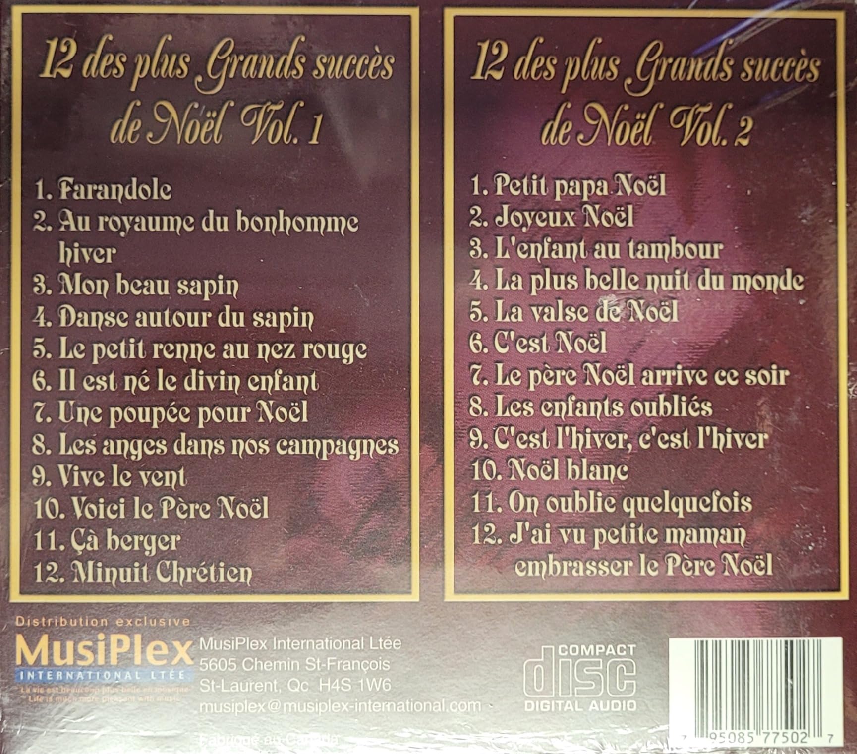 Volume 1-2 [Audio CD] 12 Des Plus Grands S