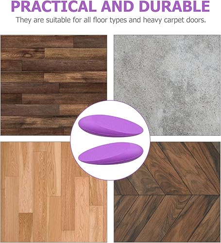 Miniatura 4 de Black Decor - Juego de 2 piezas de cuñas antideslizantes para puerta, tope de puerta de goma anticolisión, topes de puerta inclinados para ventana,