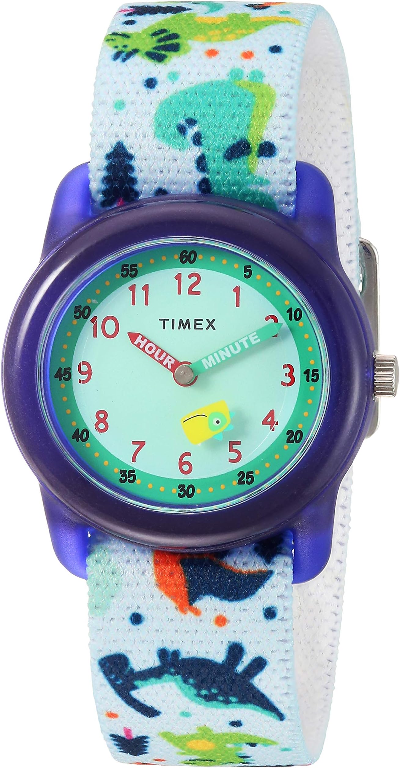 Timex TIME Machines® 29mm Blue/Yellow Stripe Elastic Fabric Kids Watch