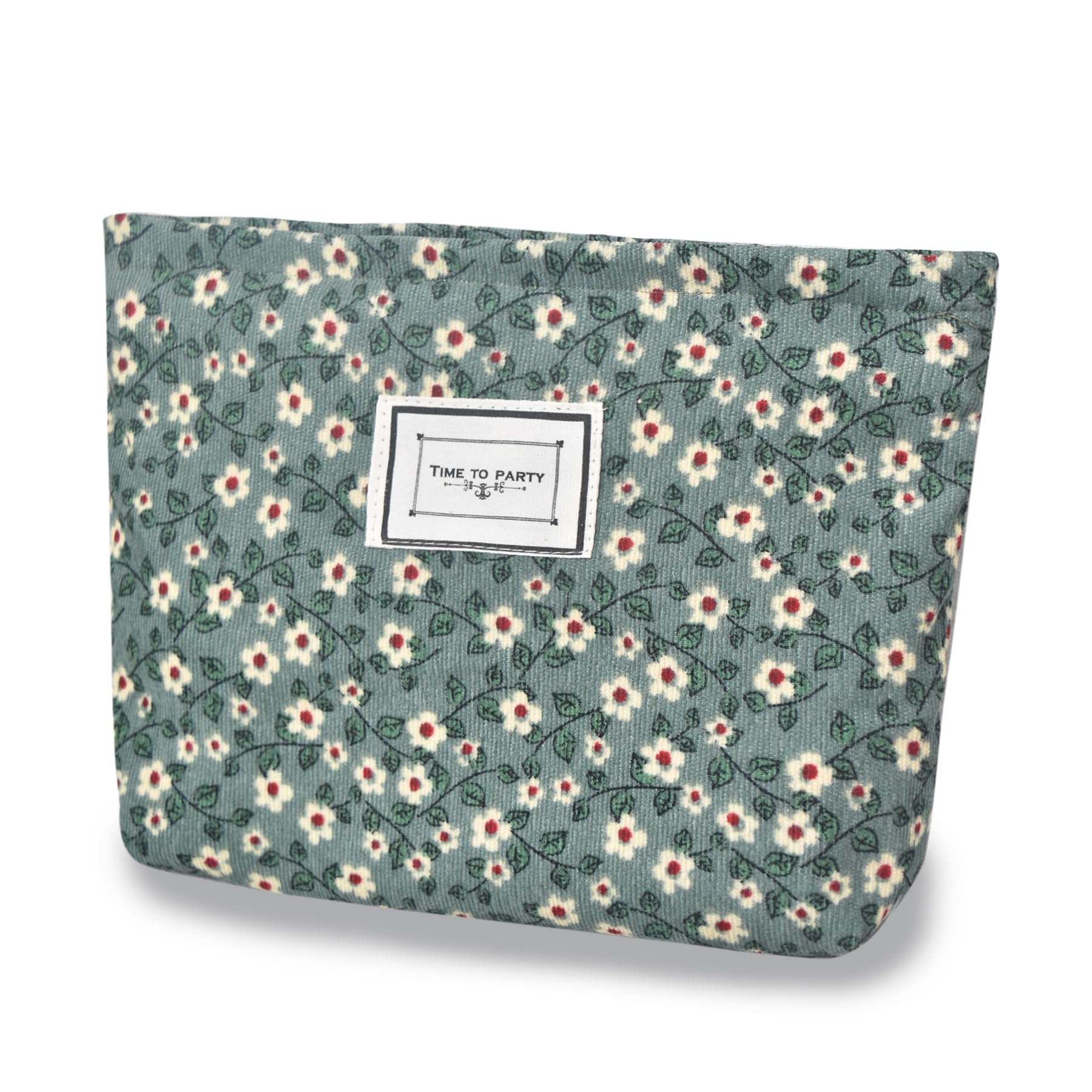 KeYaMee Make Up Bag Cosmetic Bags for Travel Women Corduroy Organizer Pouch Toiletry Bags with Zipper Large Capacity 15 mint