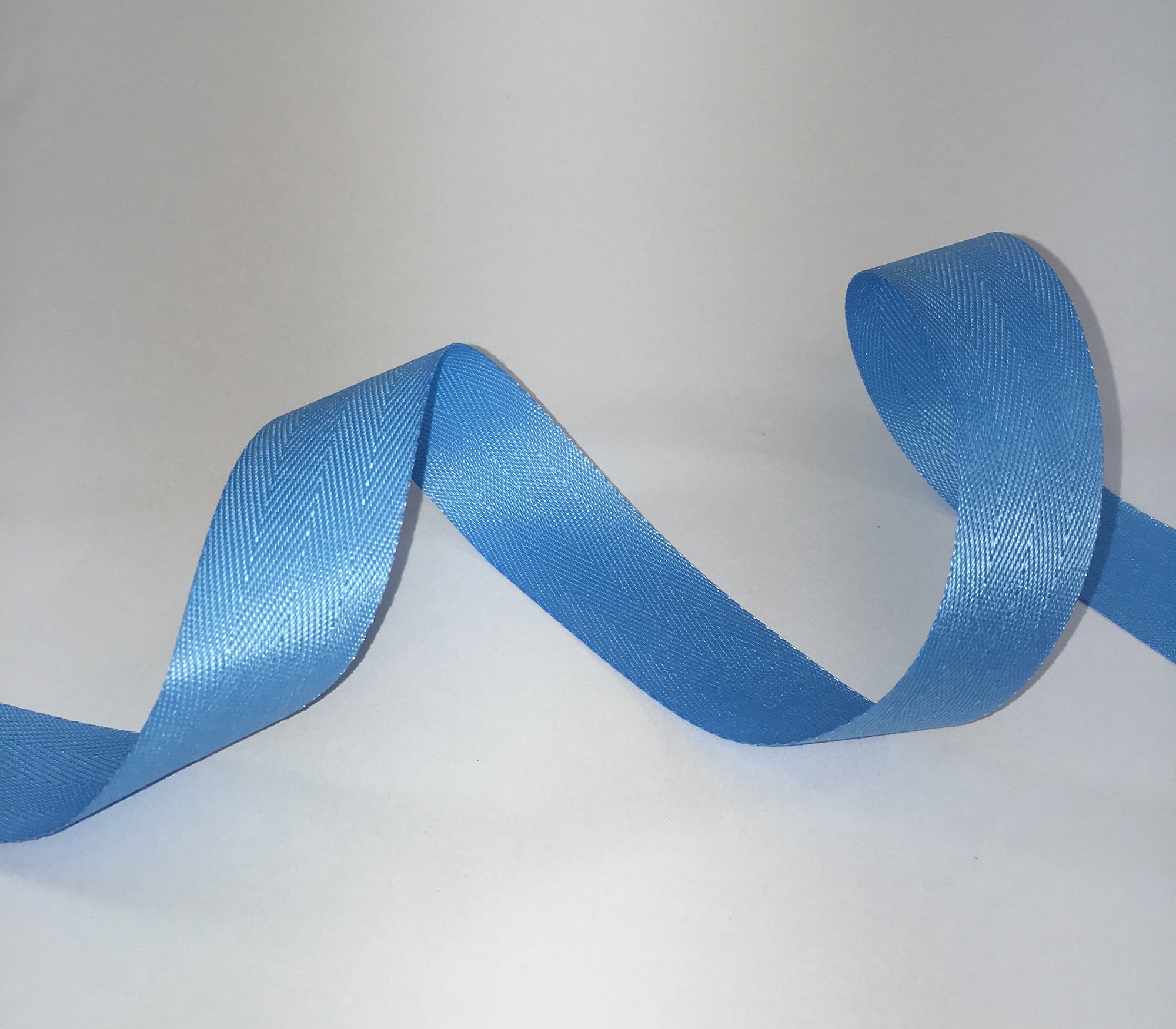 Rpribbon Pale Blue Herringbone Ribbon/Bunting Tape 25Mm X 2 Metre Cut From Roll