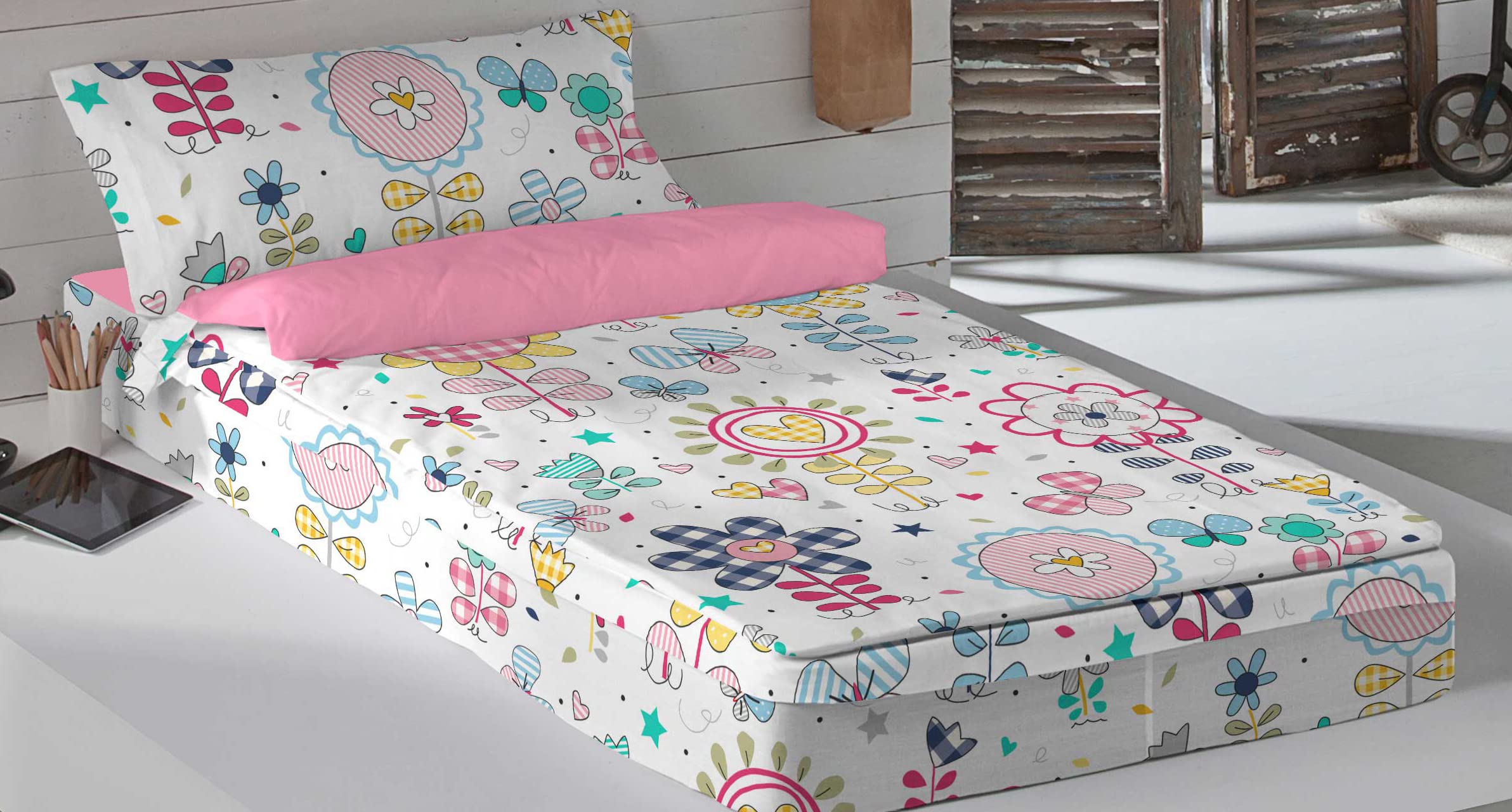 COOL KIDS Saco nórdico sin Relleno Vichy Spring Cama 90