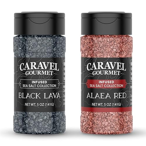 Pacific Sea Sales paquete de 2  Lava roja y negra hawaiana Alaea  Infundido con arcilla Alaea roja horneada y carbón activado  Sabroso, rico en