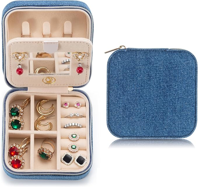 Box Denim Reisjuwelendoos