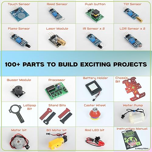 Miniatura 6 de ButterflyEdufields - Kits de robótica STEM 40 en 1 para niños de 8 a 12 años  Proyectos de robots de bricolaje para niños con tablero electrónico y