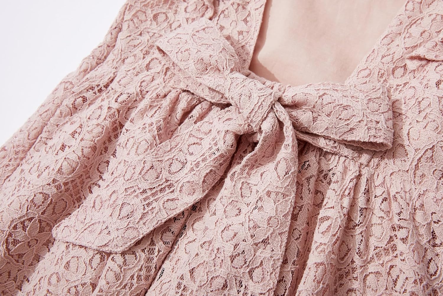 Rysly Toddler Girls Backless Flutter Sleeve Lace Party Dress Elastic Waist Bow Kid Casual Dresses - Image 2