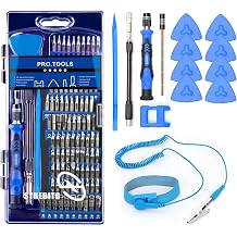 STREBITO Precision Screwdriver Set 124-Piece + Anti Static Wrist Strap Bundle, Electronics Repair Toolkit for Computer, iPhone, Laptop, Cell Phone, Macbook, PS4/5, Tablet