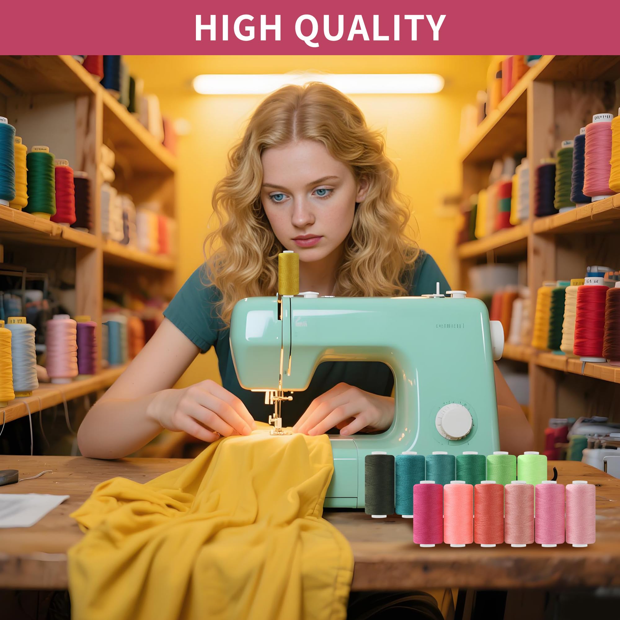 Toaren Kit De Fil à Coudre - 72 Bobines, 400 Yards, 36 Couleurs - Pour Machine à Coudre Et Surjeteuses - Idéal Pour Bricolage Et Broderie