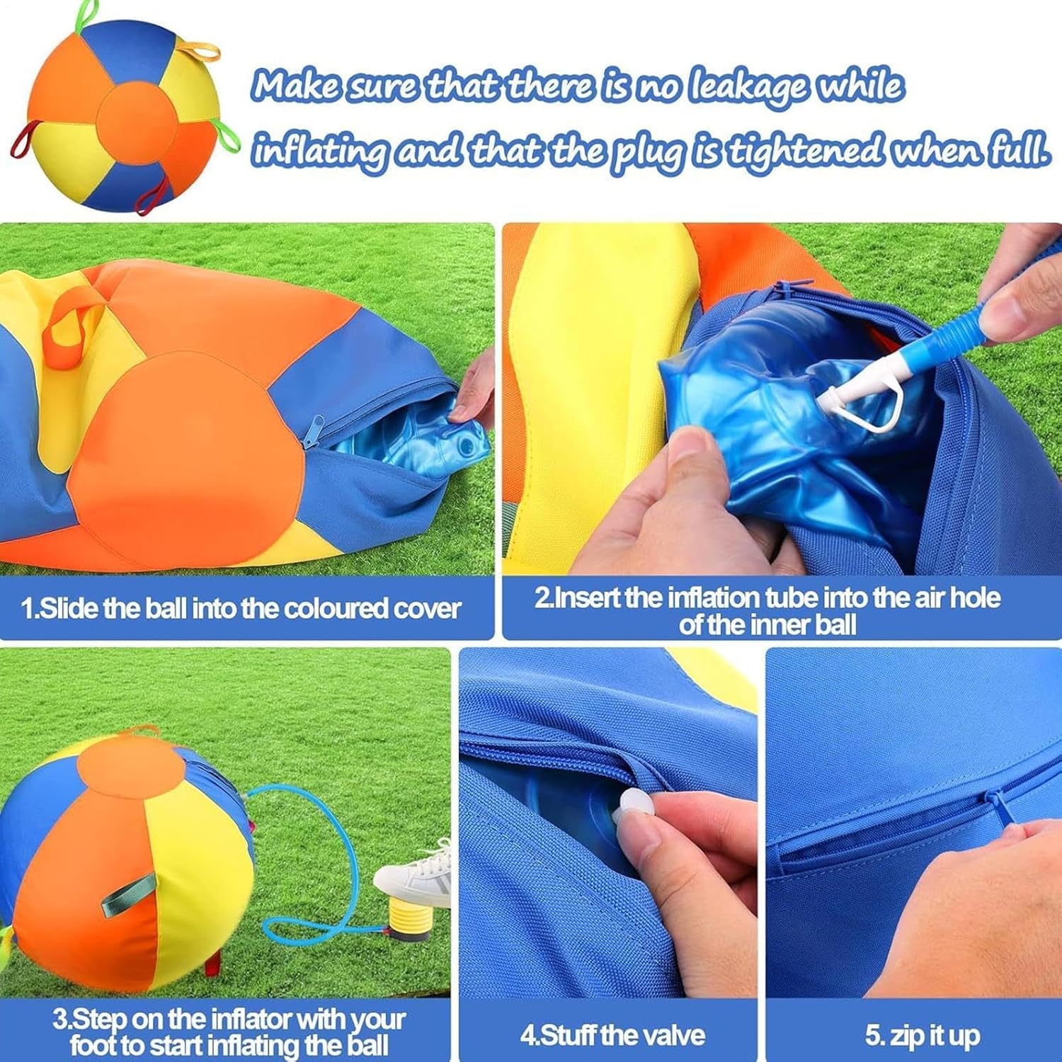 Dog Herding Ball - Large Inflatable Tear Resistant Interactive Toy, Handle Equipped Calming Ball, Hew Proof Fun | Outdoor Exercise Companion for Puppies, Water Play Pool and Yard Activity Australian