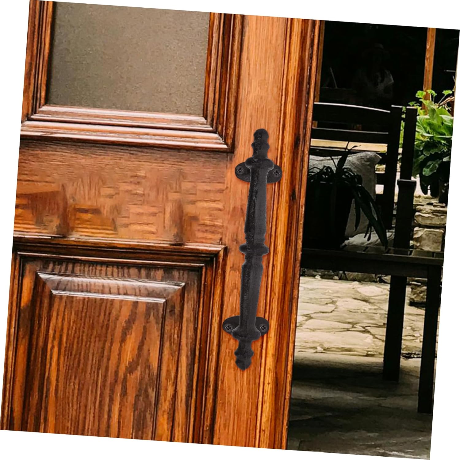 Rustic European Style Iron Door Handle Pull for Garden Gates Durable Antique Design Comfortable Grip Easy Installation for Cabinets