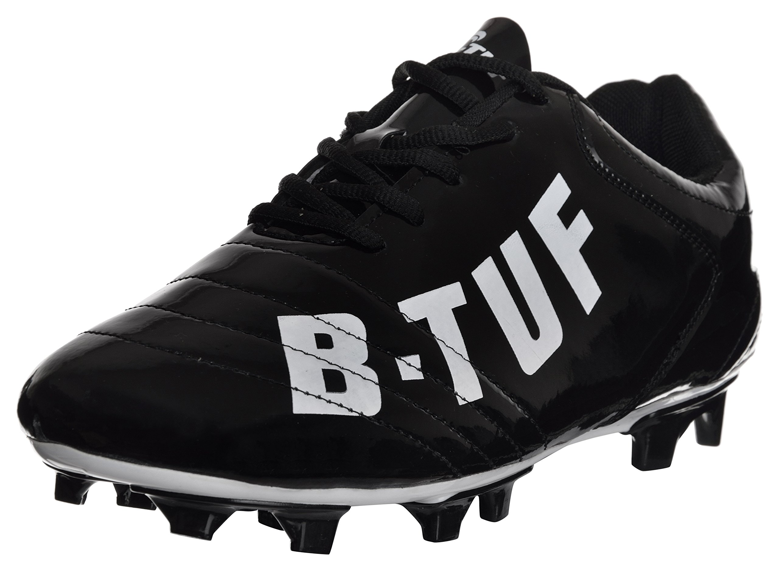 ZOOMER Football Shoes/Boots TPU Stud for Men Boys Girls Kids (Black White)