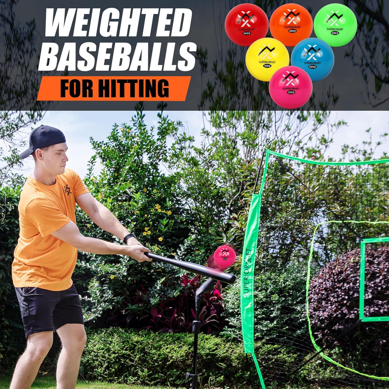 6 Pack Poly Practice Baseballs & Softballs, Various Weighted Balls for Throwing, Hitting and Pitching