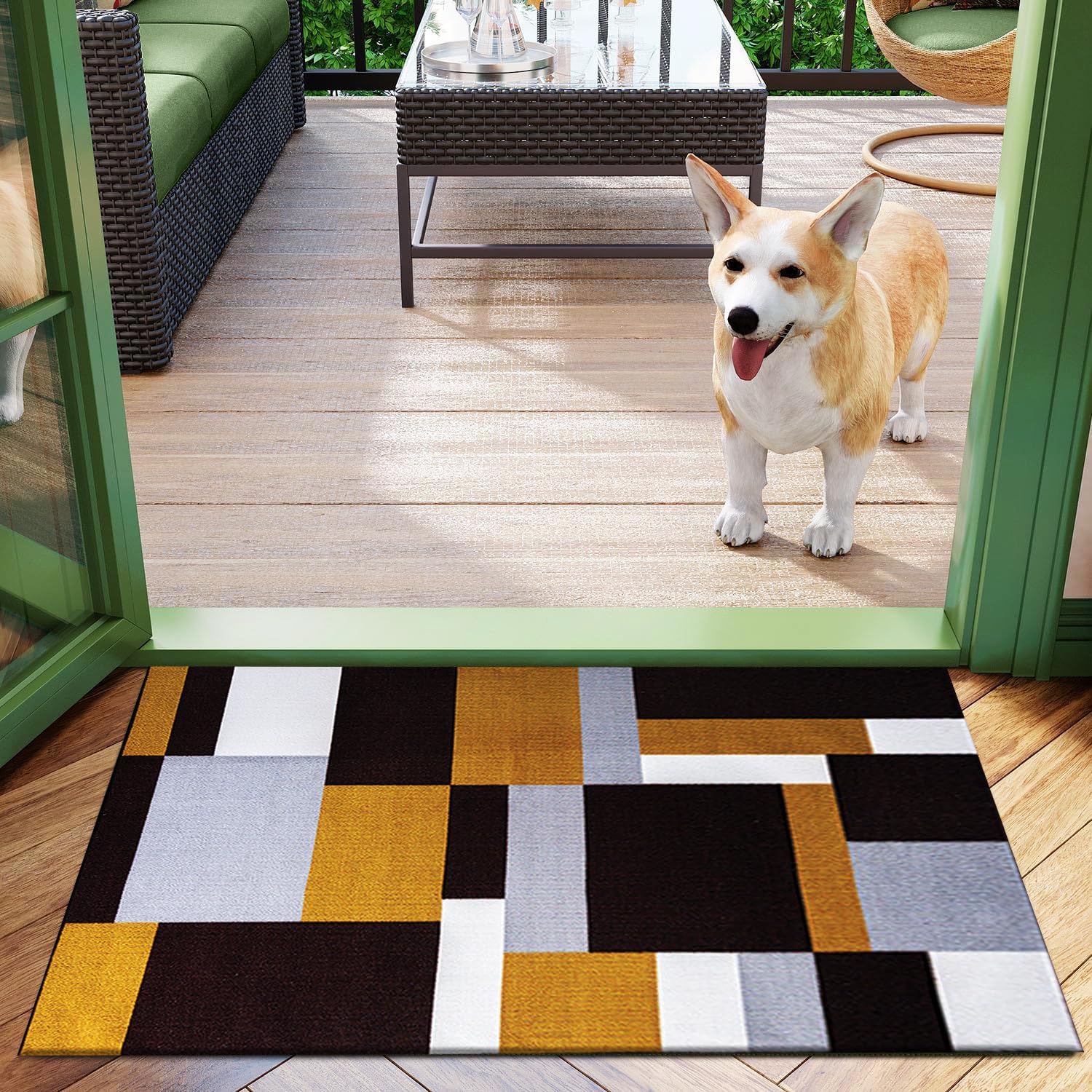 B&B Kilas Non-Slip Washable Doormat, Heavy Duty Welcome Dirt Trapper, Water Absorbent Floor Mat for Indoor, Front Entrance, and Kitchen (Beige Brown, 50 x 80 cm)