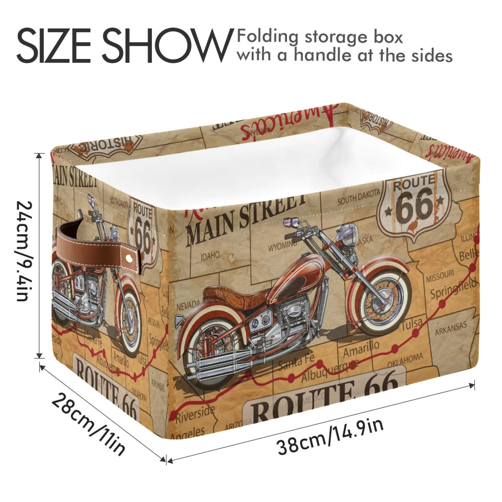 Amazon.com: ALAZA Foldable Storage Bins, Vintage Route 66
