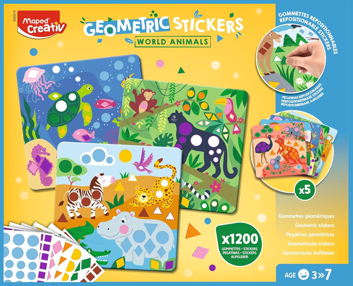 Maped Creativ 5-Piece Decal Stickers + 1200 Erasers, Creative Leisure for Children from 3 Years