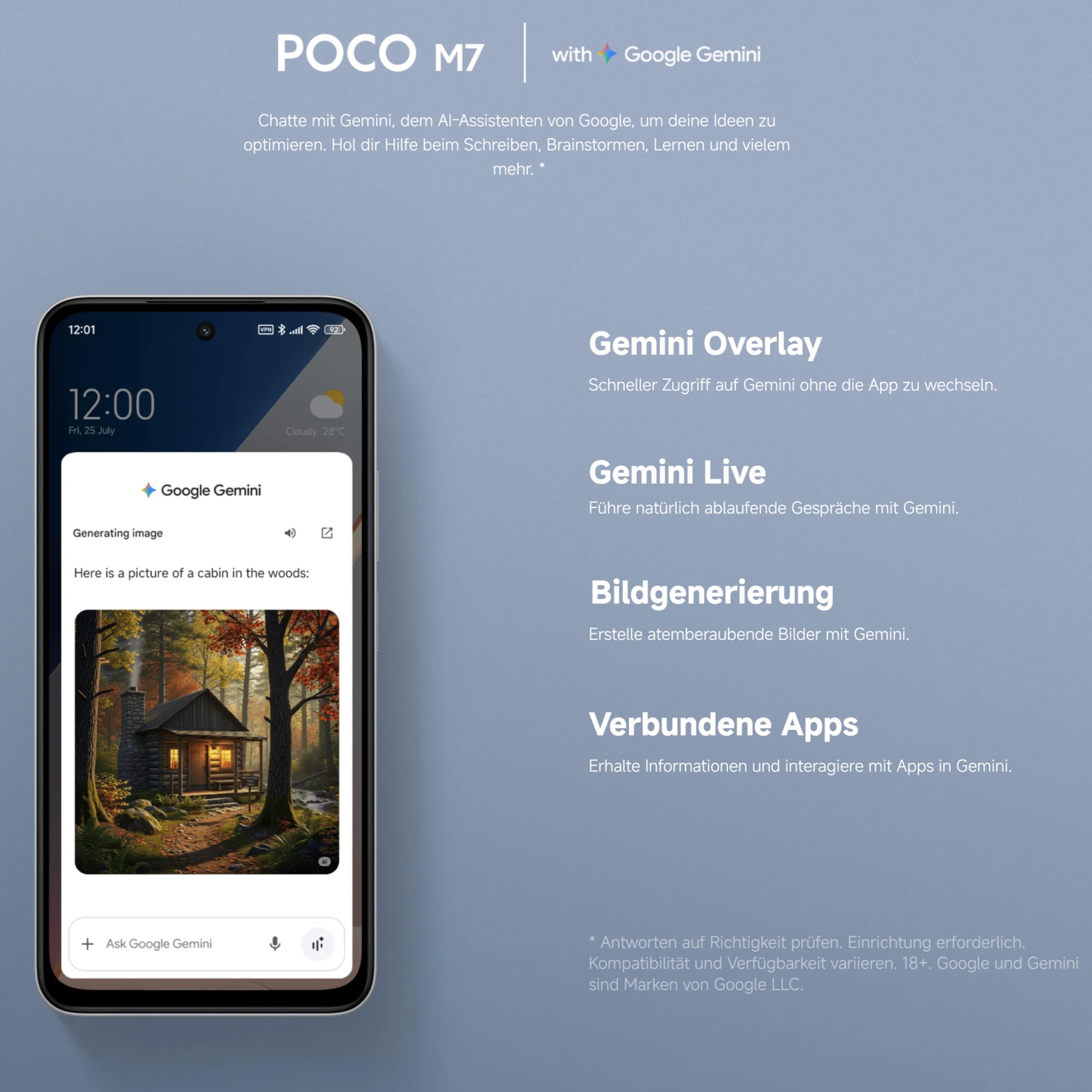 XIAOMI Poco M7, Smartphone 8+256GB, Handy mit Android, 6,9" FHD+ 144Hz Display, Snapdragon 685, 50MP AI-Zweifach-Kamera, 7000mAh, Schwarz