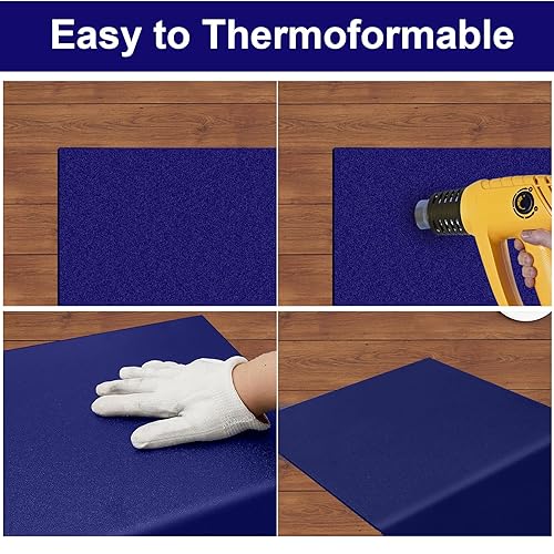 Miniatura 5 de Hoja de plástico ABS de 12 x 16 x 18 pulgadas de grosor, hoja de PVC azul, lámina kydex de plástico moldeable, para bricolaje hecho a mano,