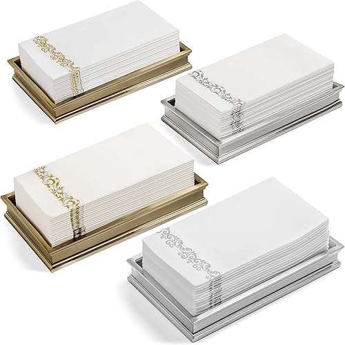 Miniatura 4 de AH AMERICAN HOMESTEAD Toallas de mano de papel desechables para decoración de baño, servilletas de papel de lino blanco, ideales para el baño de