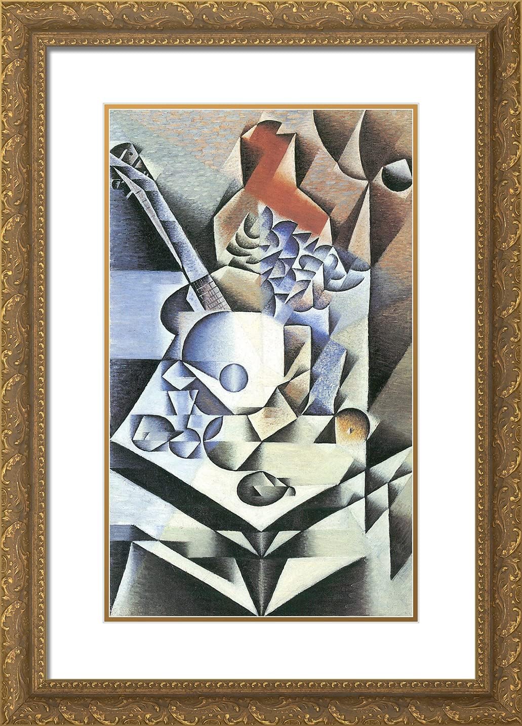 ArtDirect Gris, Juan 18x24 Gold Ornate Framed Art Print with Double Matting Titled: Music