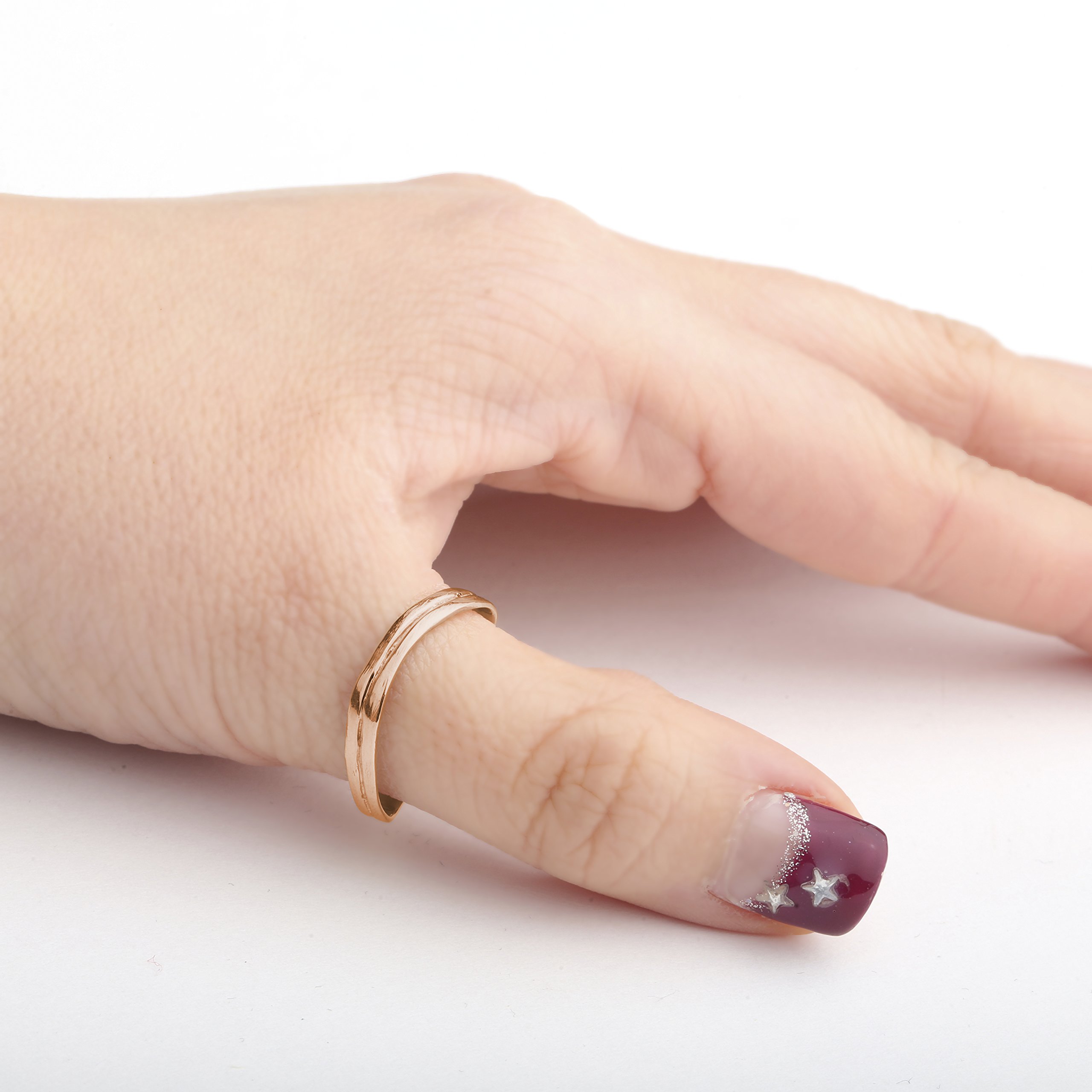 Floreo 10k Gelb-, Weiß- oder Rotgold 3mm Komfort gebogener Doppelwellenring - Bild 8 von 9
