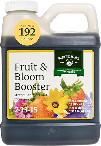 Farmer's Secret - Refuerzo de frutas y floración - Fortalece las raíces y aumenta el rendimiento - Alimento para plantas foliares y raíces - Hecho