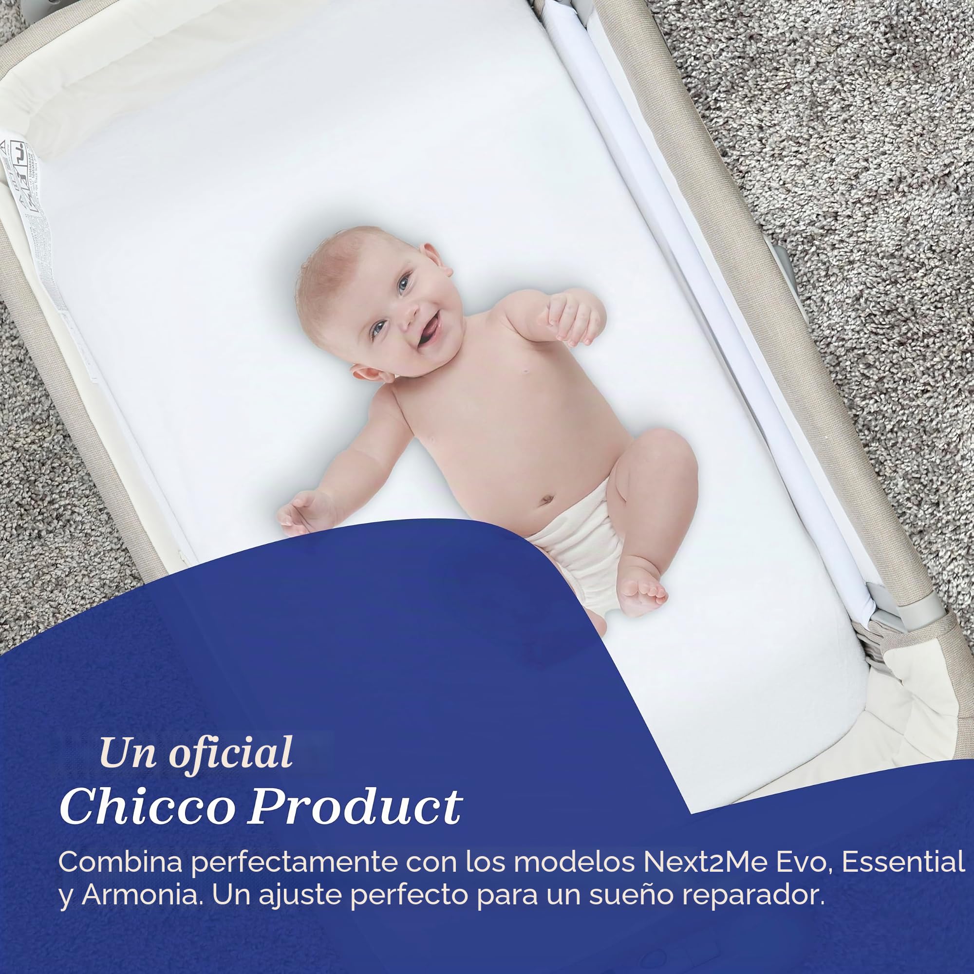 Chicco Next2Me - Colchón estándar, color blanco, repuesto original y oficial para cunas originales y Air