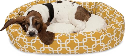 Miniatura 23 de Majestic Pet Cama calmante para perros de 40 pulgadas Links Sherpa lavable, acogedora cama redonda suave para perros con columna vertebral para