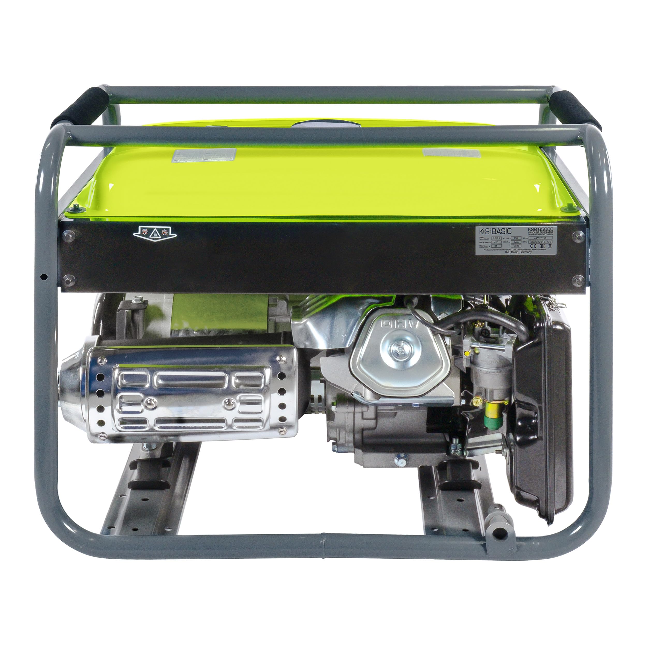 Generador de gasolina K&S Basic KSB 6500C, Höchstleistung 5500 W, generador con automatischer Spannungsregler (AVR), Ausgangsspannung 12V, stromerzeuger mit Kurzschlussschutz