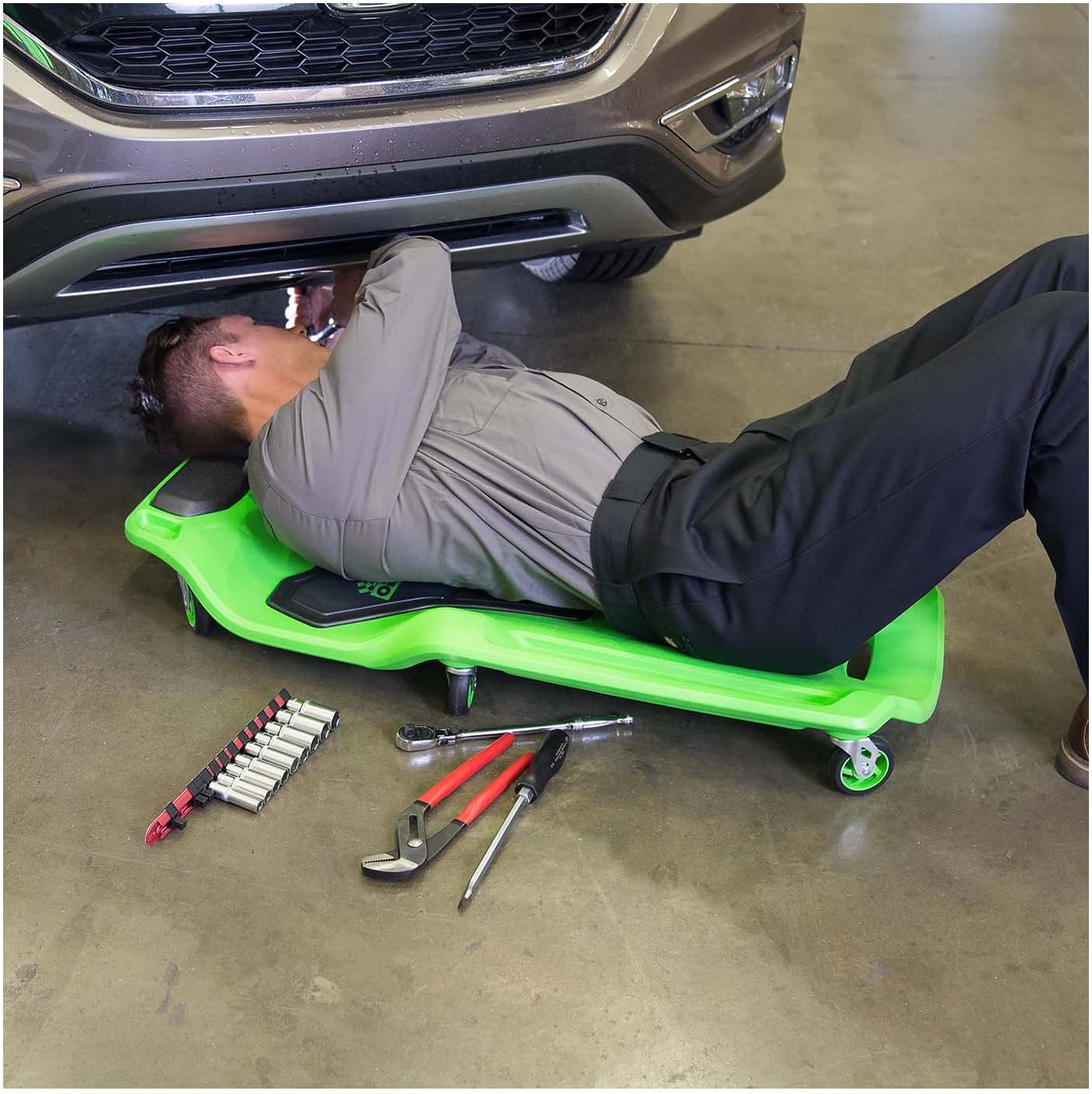 OEMTOOLS 24970 41" Professional Creeper, Gifts for Men, Dad Gifts, Creepers Automotive, Low Ground Clearance Mechanic Cart