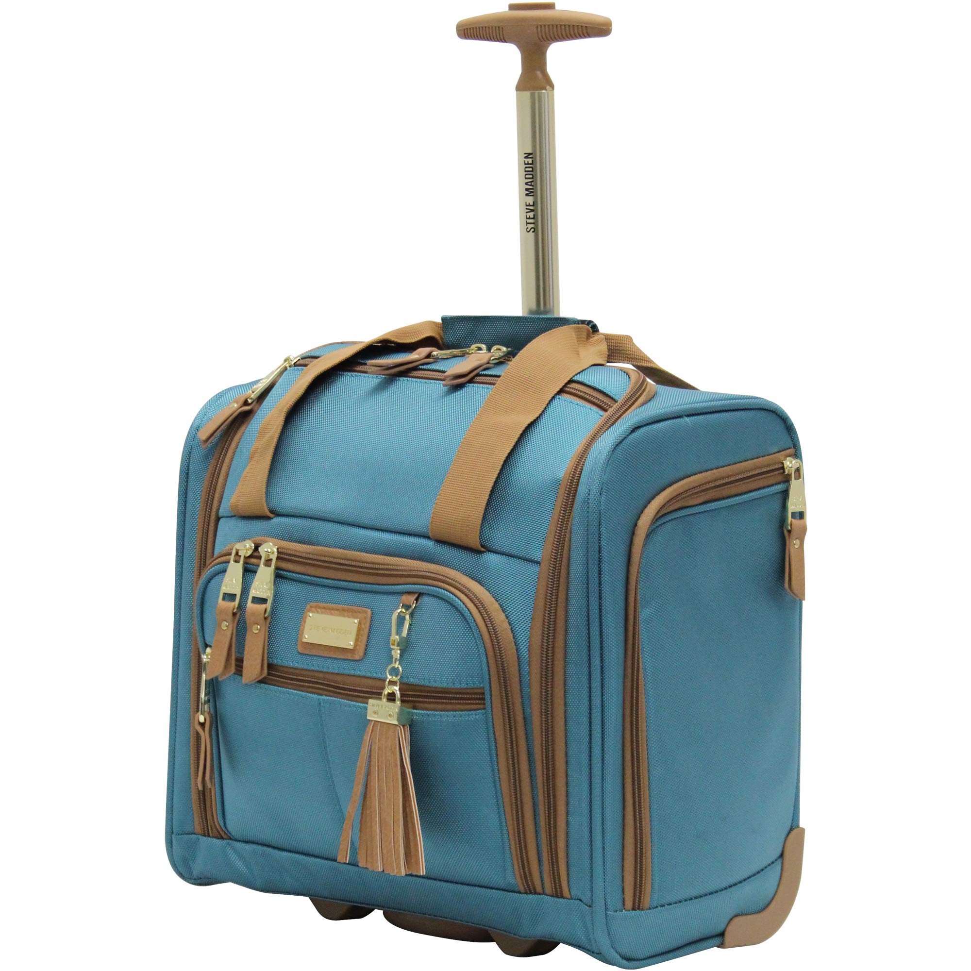 Steve MaddenDesigner 15 Inch Carry On - Weekender Overnight Business Travel Luggage - Lightweight 2- Spinner Wheels Suitcase - Under Seat Rolling Bag for Women