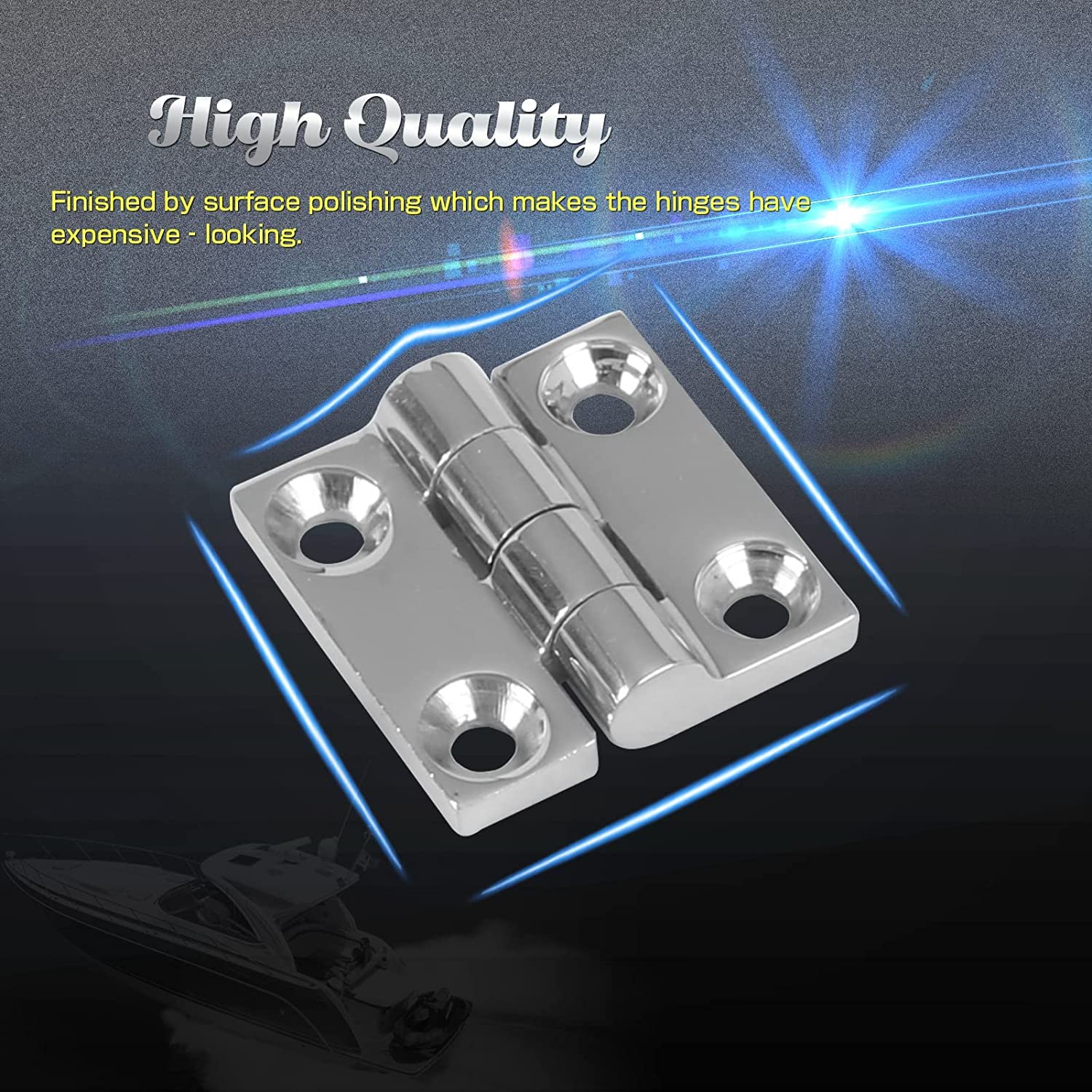Bisagra de puerta de acero inoxidable bisagras de gabinete pulidas espejo para barco marino SUS316 38 mm x 38 mm 2pcs