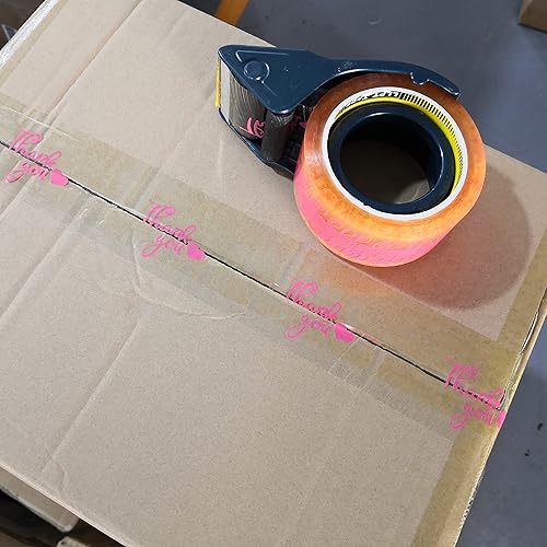 Miniatura 5 de LLPT Cinta de embalaje con impresión de agradecimiento de 1.88 pulgadas x 65 yardas cada uno, paquete de 8 sellos de seguridad resistentes de alta