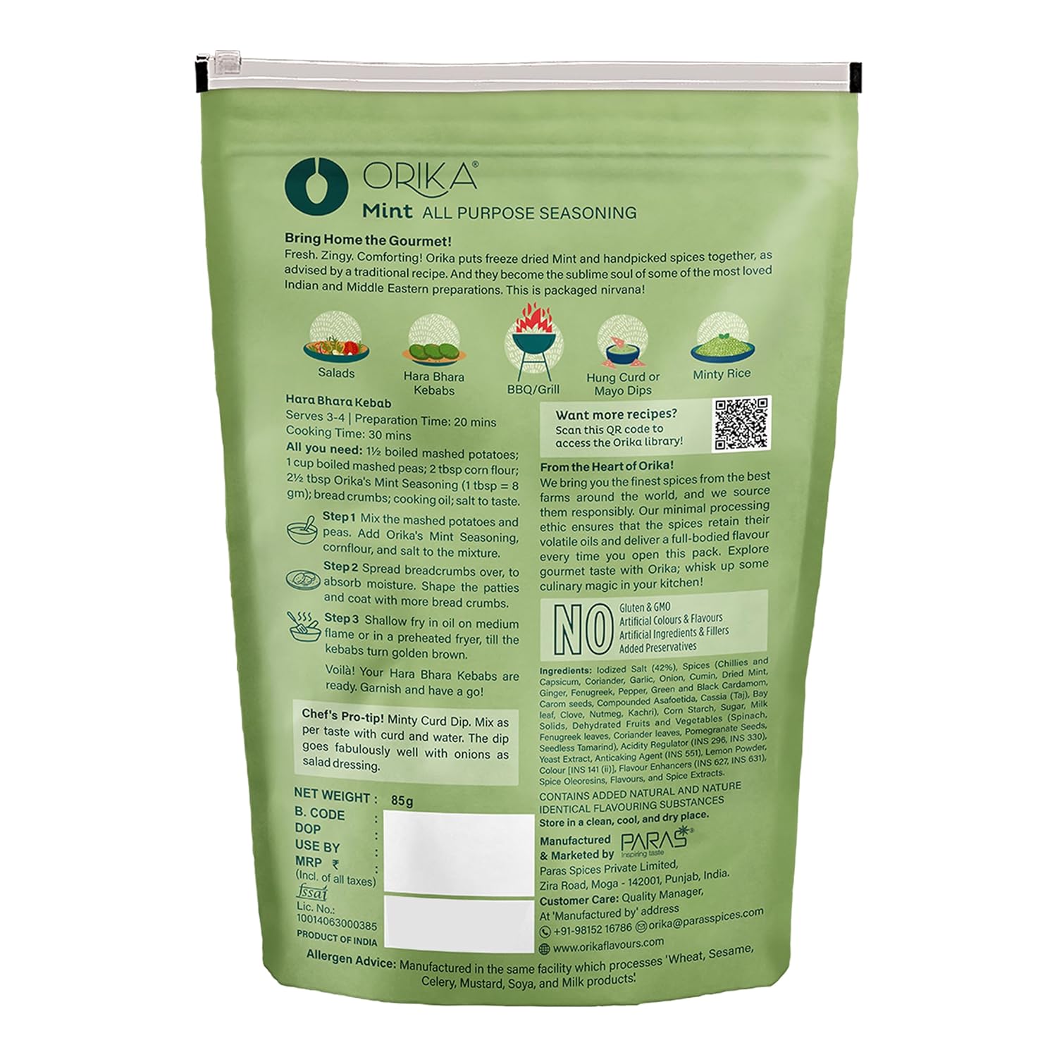 Orika Mint Seasoning | Pudina Powder, 75 g