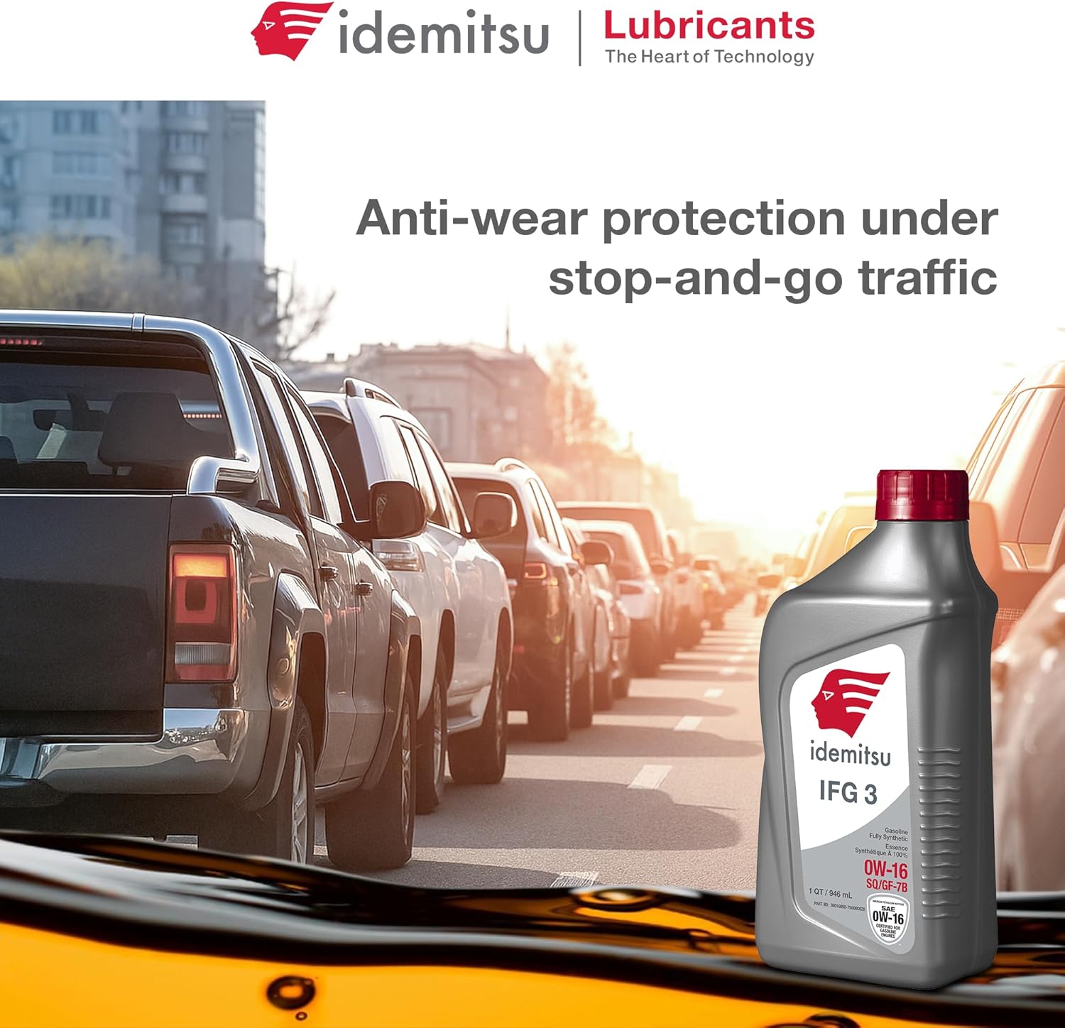 Idemitsu IFG3 0W-16 SP/GF-7B Full Synthetic Motor Oil – 1 Quart, 2 Pack | Engineered for Superior Efficiency and Protection | Certified for Hybrid and Gasoline Engines