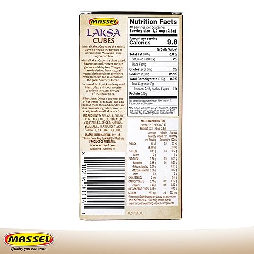 Miniatura 2 de Massel Instant Laksa - Cubos de caldo de caldo sin MSG, base de sopa sin gluten, 1 paquete (1 x 3.70oz)