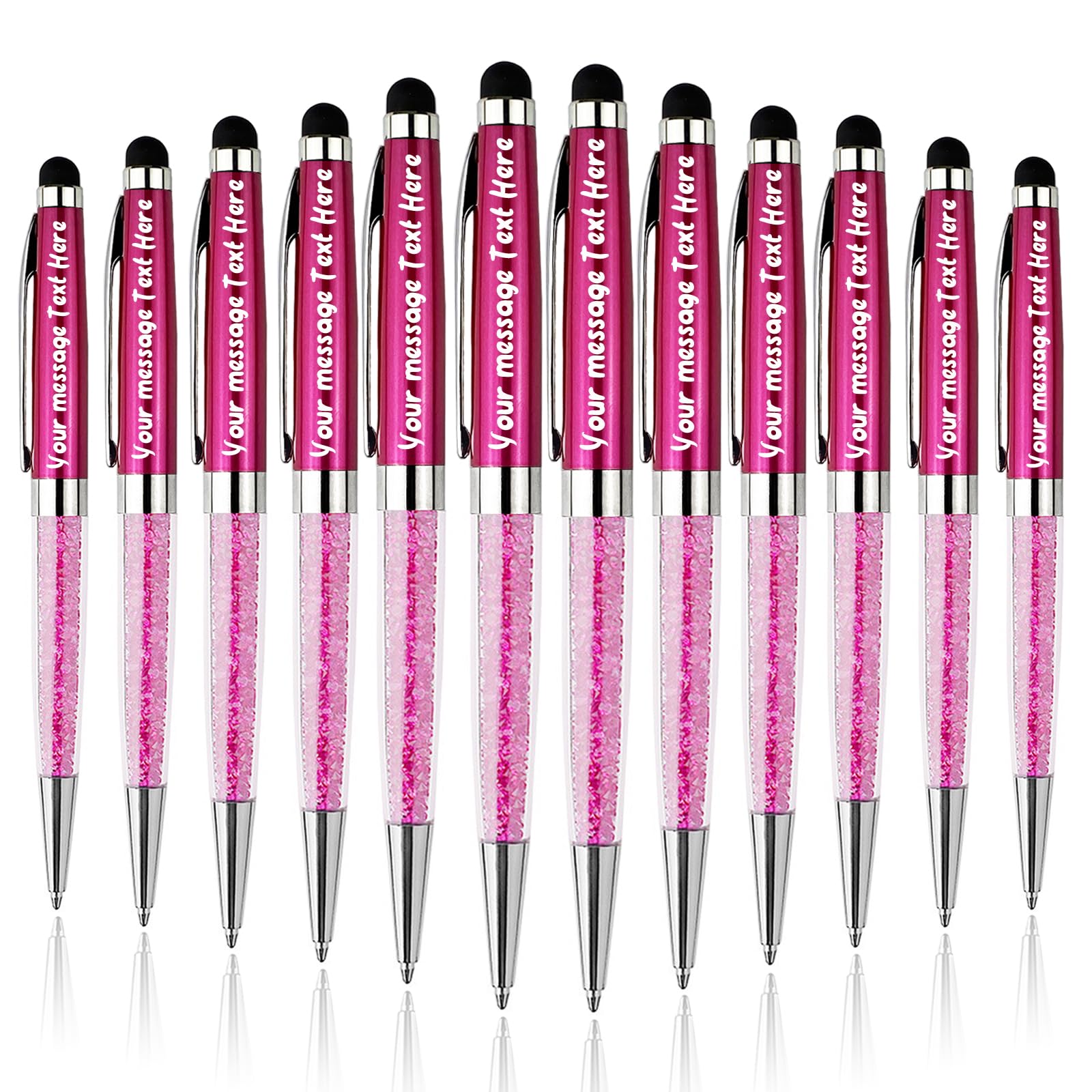 Yastar Bolígrafos personalizados con nombre, logotipo y mensaje, bolígrafos de escritura, regalo de personalización para hombres, mujeres, bodas, oficinas, negocios, 12 unidades por paquete