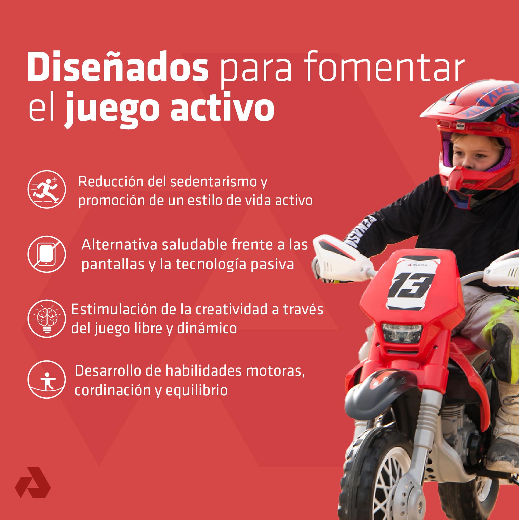 INJUSA Thunder MAX VX 12V Moto Eléctrica Niños 3-6 Años 5-6 km/h Roja