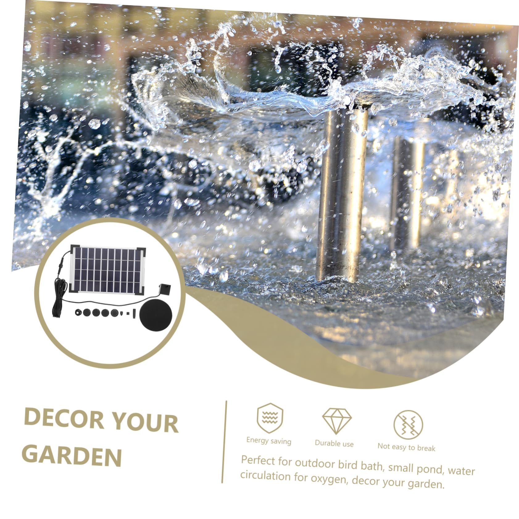 HANABASS Pompa Per Acqua A Energia Solare Da 5 W 6 Spruzzi Per Giardino Set Di Pompe Per Bagno Per Uccelli Allaperto